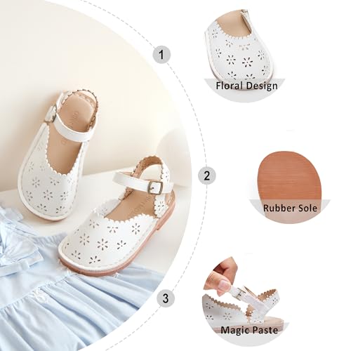 Image of Otter MOMO Girls Open Toe Princess Flat Sandals with Comfort Sole Summer Sandals