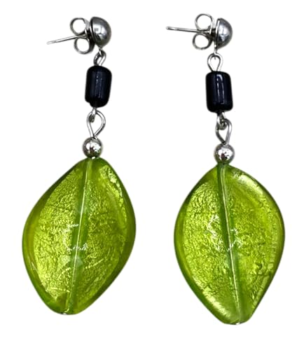 Boucle d'oreille en verre antique Murrina Venise vert VR302 L