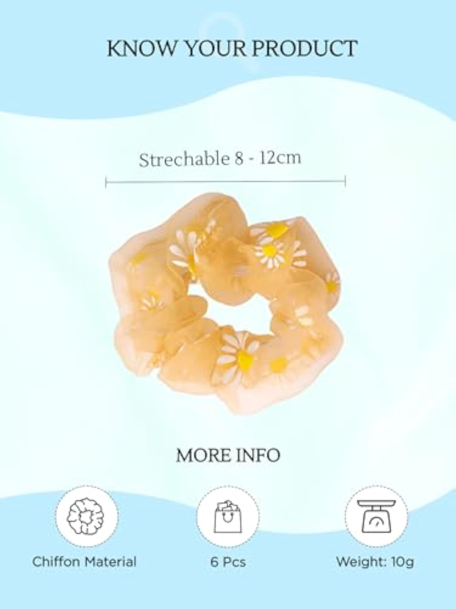 6 Pcs Net Fabric Scrunchies Hair Accessories Set