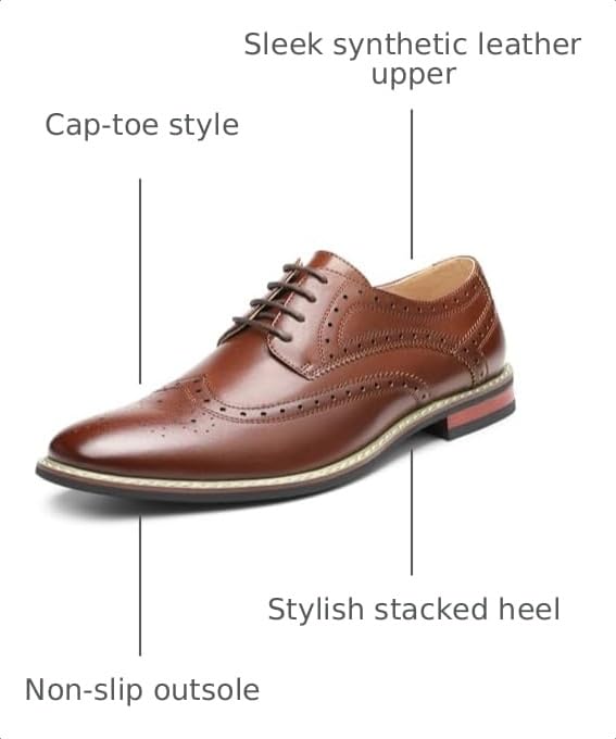 Image of Bruno Marc Moda Italy Prince Men's Classic Modern Oxford Lace Dress Shoes