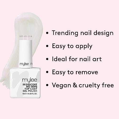 MYGEL by Mylee Nail Gel Polish Iridescent No-Wipe Top Coat 15ml, UV/LED Soak-Off Nail Art Manicure Pedicure, Professional, Salon & Home Use, Long Lasting, Easy to Apply, No Chips, Durable & Safe - Image 4