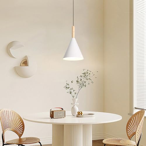 Lámpara colgante de comedor con diseño de embudo macarrón para mesas modernas 8