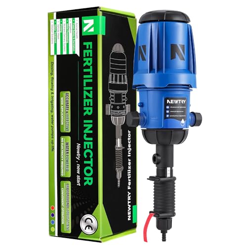 NEWTRY Drip Irrigation Fertiliser Injector, 1~10% Adjustable Proportional Pump, 3/4" NPT Water Powered Dosing Pump for Garden, Irrigation & Hydroponic System, Farm