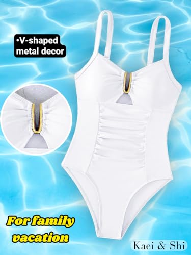 Kaei&Shi One Piece Swimsuit Women Tummy Control,Bathing Suit,Slimming Ruched Corset Cheeky Swimsuits4