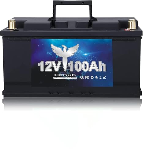 Elfhub 12V 100Ah LiFePO4 PLUS Lithiumbatterie mit USB Anschluss, Deep Cycle Batterie mit Verbessertem 100A BMS, Max. 1280W Energie, bis zu 15000 Zyklen für Wohnmobil, Solar, Trolling-Motor und Camping Elfhub 12V 100Ah LiFePO4 PLUS Lithiumbatterie mit USB Anschluss, Deep Cycle Batterie mit Verbessertem 100A BMS, Max. 1280W Energie, bis zu 15000 Zyklen für Wohnmobil, Solar, Trolling-Motor und Camping