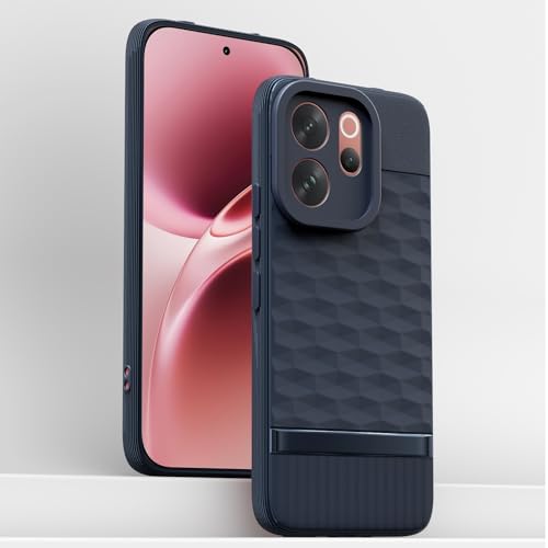 Image of Pikkme Back Cover for Vivo V70 5G Camera Protection 3D Hexa Cube Design Silicone Protective Bumper Case (Blue)