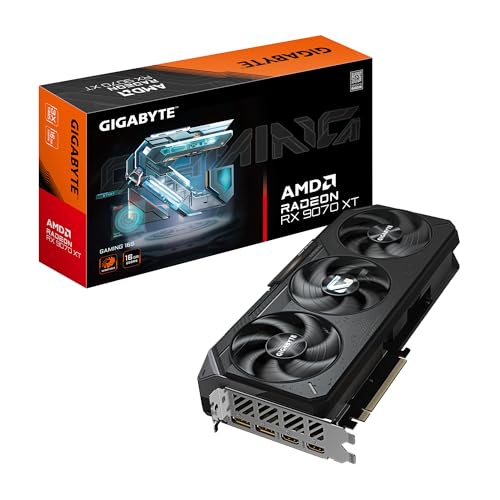 Gigabyte Radeon RX 9070 XT Gaming 16G Grafikkarte 16 GB GDDR6 256-Bit PCI-E 5.0 2970 MHz Kernfrequenz 2 x DisplayPort 2.1a 2 x HDMI 2.1b GV-R9070XTGAMING-16GD