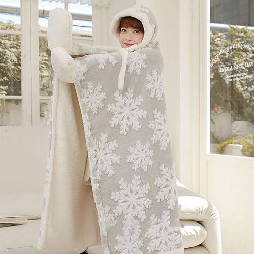 Couverture à capuche contre le froid hivernal poncho isolant pour canapé