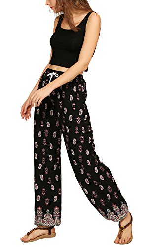 Urban GoCo Women Boho Harem Pants Hippie Trousers (M, 8)