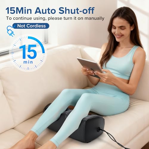 XIAOTONG Foot and Calf Massager with Heating, Shiatsu Foot Machine with Massage Rollers, Deep Tissue Massager for Pain Relief, Remote Control with Cord, Gifts for Men and Women(Corded Version) - Image 5
