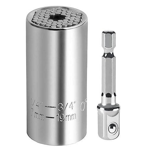 Lpluziyyds Ensemble de douilles universelles, outil de douille universel multifonction avec adaptateur de perceuse, dévissez n'importe quel boulon, cadeau...