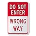 SmartSign 18 x 12 inch “Do Not Enter - Wrong Way” Metal Sign, 63 mil Aluminum, 3M Laminated Engineer Grade Reflective Material, Red and White