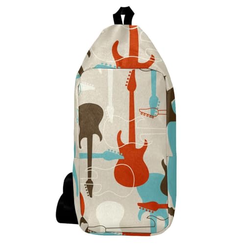 Sac à dos à bandoulière pour guitares électriques en randonnée et voyage urbain multicolore