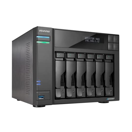 Storage NAS Asustor Lockerstor 6 Gen2 AS6706T (Intel Celeron N5105 Quad-Core 2.0GHz (burst up 2.90 GHz)/8GB SO-DIMM DDR4 Max.16GB/2x 2.5 Gigabit Ethernet (2.5G/1G/100M)/6Baias/Max.120TB/TORRE/4 x M.2