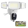 Olafus Floodlight Camera Outdoor – 2K QHD Security Cam with Motion-Activated Flood Lights, Custom Detection Zones, Color Night Vision, 2-Way Talk & 55W Dimmable Lighting White
