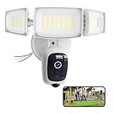 Olafus Floodlight Camera Outdoor – 2K QHD Security Cam with Motion-Activated Flood Lights, Custom Detection Zones, Color Night Vision, 2-Way Talk & 55W Dimmable Lighting White