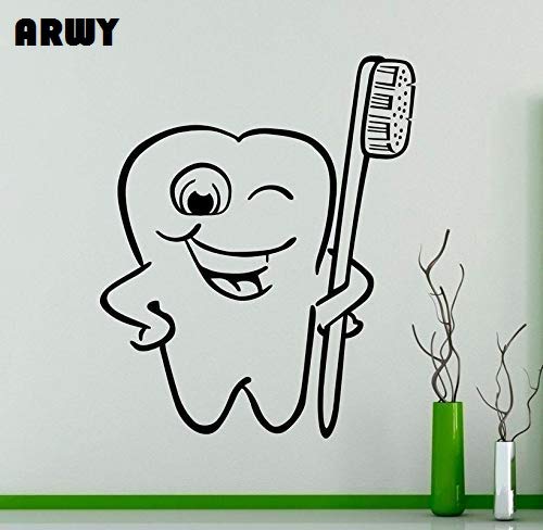 Roonir Dental Wall Stickers for Clinic Dental Sticker Tooth Teeth Dentist Toothbrush Toothpaste Decal Hollow Vinyl Clinic Funny Wall Home(58X64 cm)-image-35