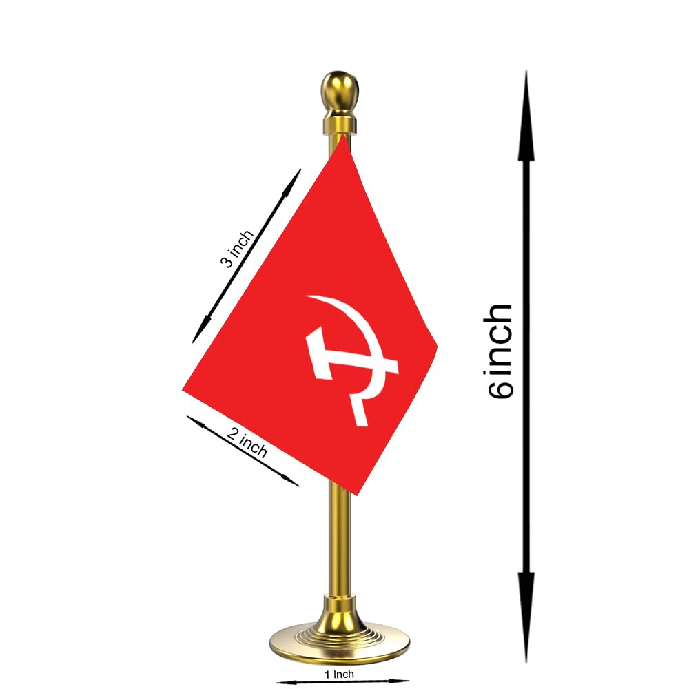 The Flag Company CPI Car Dashboard Flag | 2x3 Inch Flag with Elegant Acrylic Golden Base & Pole 1
