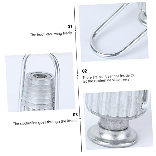 Ciieeo Metal Clothesline Tightener Wire Rope Tightener Aluminium Laundry Line Adjuster 8Cm Sturdy Lightweight Household Clothes Drying Tool for Indoor and Outdoor Use 2Pcs Pack - Image 9