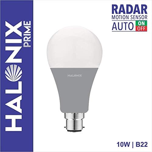 Halonix 10W B22D Radar Motion Sensor LED Bulb (Pack of 2,White)