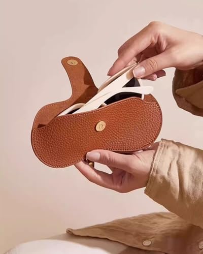 Image of K Luxury Sunglasses Cases with Strap Stotage Bag Leather Reading Eyeglass Case Portable Case Soft Pouch for Women