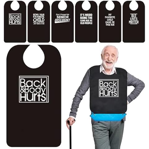 Wentur Adult Bibs for Men Washable - Funny Adult Bibs for Eating with Crumb Catcher - Adjustable Dining Clothing Protectors for Elderly Adults - Birthday Gag Gifts for Elderly Men Women (1 Pack) Cover