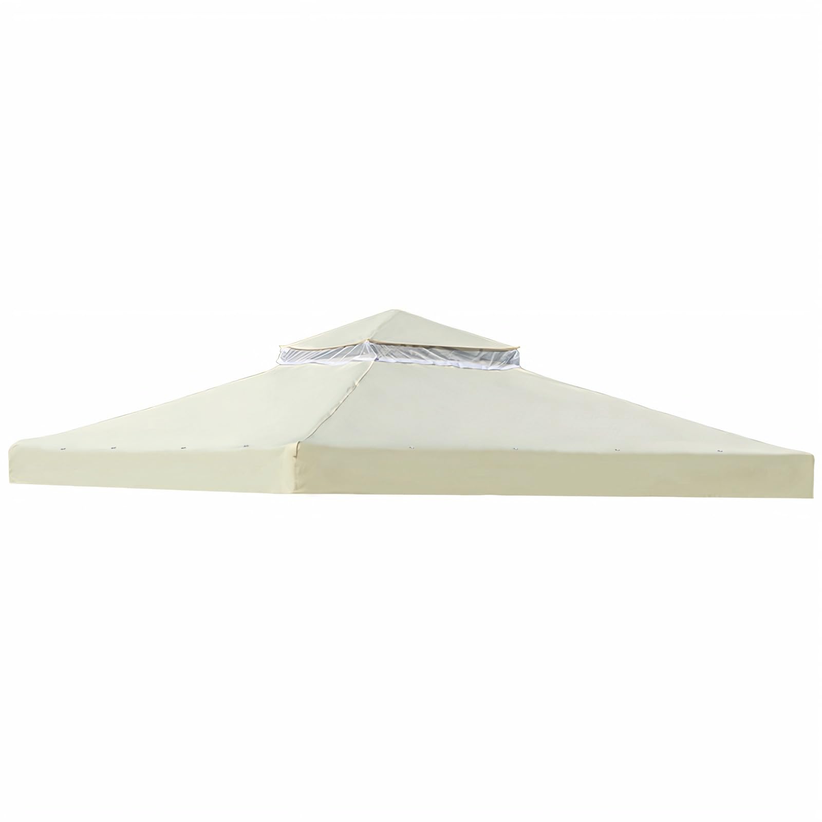 OKYUK Tetto di Ricambio per Gazebo, Impermeabile con Doppio Tetto, Protezione UV e Angoli Rinforzati per Gazebo da Giardino, Copertura per Caffè Elegante e Resistente((3 x 3 m，Beige)