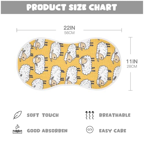 vvfelixl Cartoon White Sheep Burp Cloths for Baby Boy Girls Baby Washcloths Burp Rags 1 Pack2