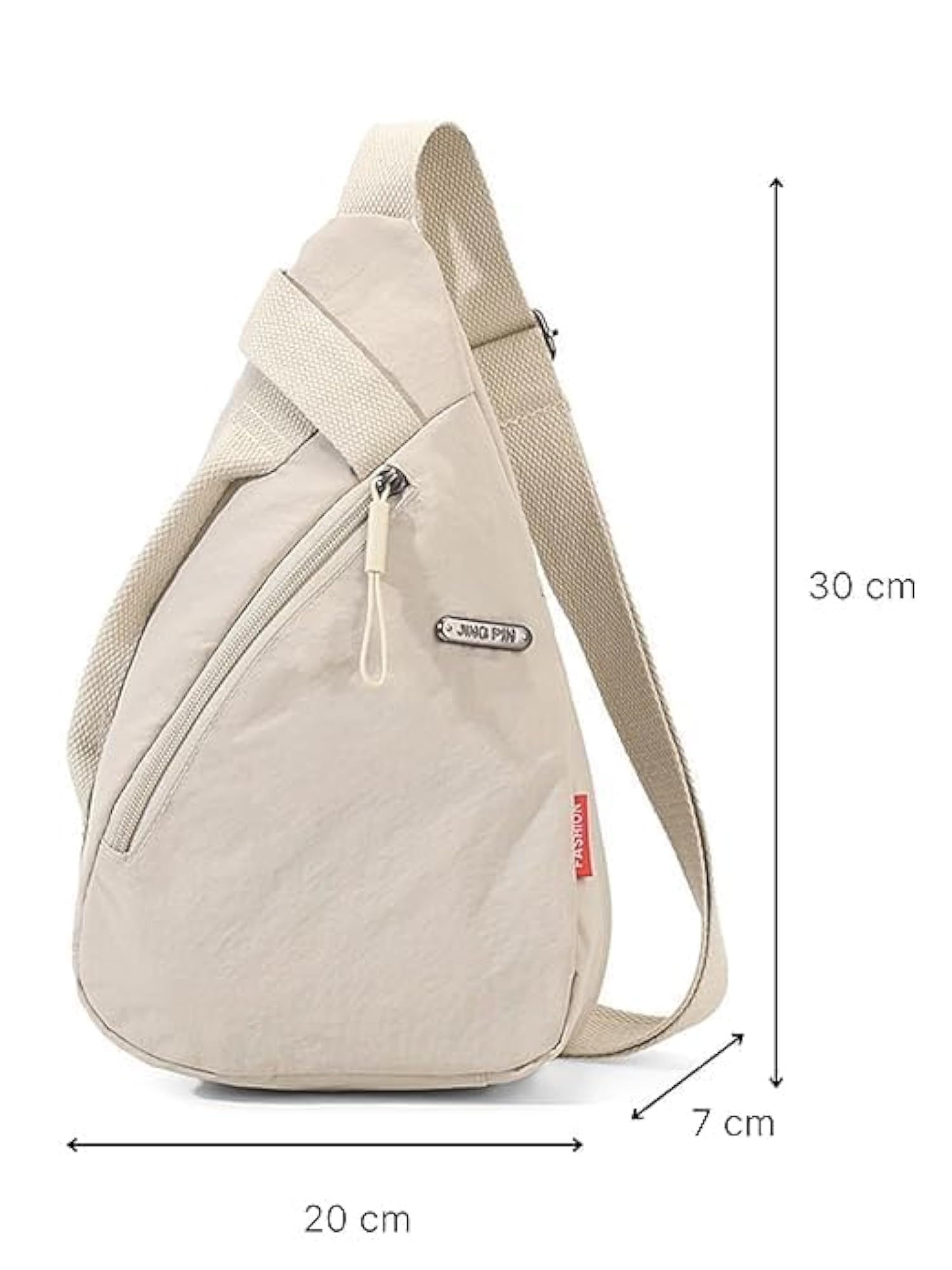Beige Casual Sling Bag for Men & Women, Lightweight Daypack