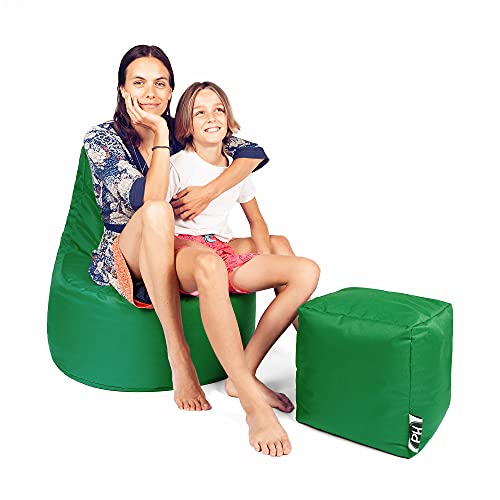 PATCH HOME Patchhome Gamer Kissen Lounge Kissen Sitzsack Sessel Sitzkissen Bean Bag + Würfel/ Hocker mit Reißverschluss… – Bild 8