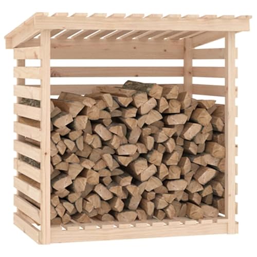 Range-bûches extérieur ventilé contre l'humidité du bois