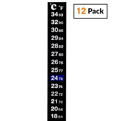 Luganni, Multi-Purpose Liquid Crystal Thermometer Strip (64-93°F Range - 12 Pack)