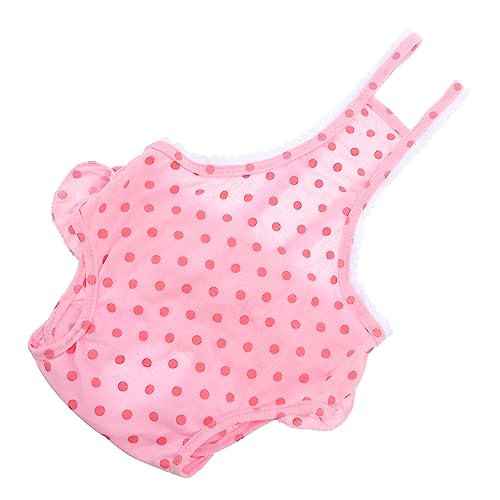 Mikikit 1Pc Pet Sanitary Pants for Female Dogs Period Panties with Dots Printing Comfortable Diaper Skirt for Puppy Heat Carpets Floors