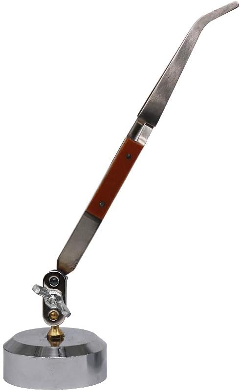 TANJIN Soldering Tweezer Cross Locking Jewelry Welding Tweezers Selflock Jewelers Making Tools with Round Base 360 Degree Rotation (Curved)