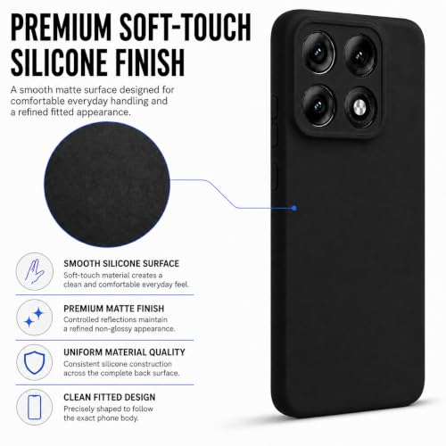 Image of FIRST MART Matte Silicone Back Cover for Motorola Edge 70 Max - Black