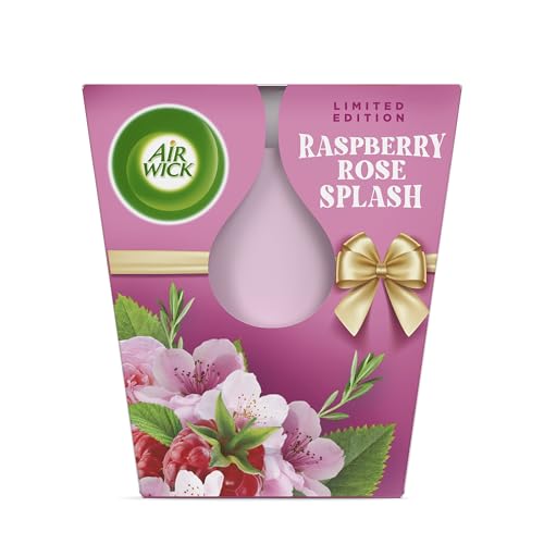 Air Wick Wohlfühl-Duftkerze XL im Glas Duft: Raspberry Rose Splash Bis zu 40 Stunden Brenndauer Enthält natürliche ätherische Öle 220 g Duftkerze