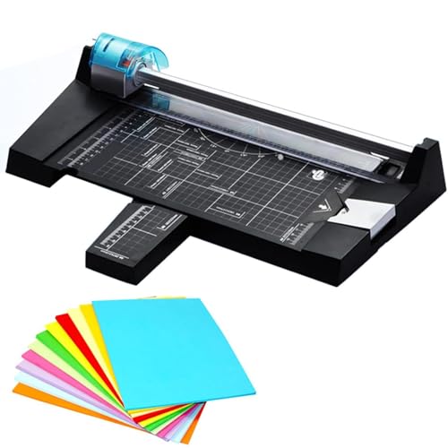 Taglierina a ghigliottina resistente, con 4 lame per linee dritte/ondulate/tratteggiate, ideale per carta, foto, artigianato, PVC