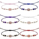6Pcs Rhinestone Virgin Mary Bracelet Adjustable String Virgen de Guadalupe Crystal Bead Bracelets Mexican Jewelry for Women Birthday Party Favor Christmas Easter First Communion