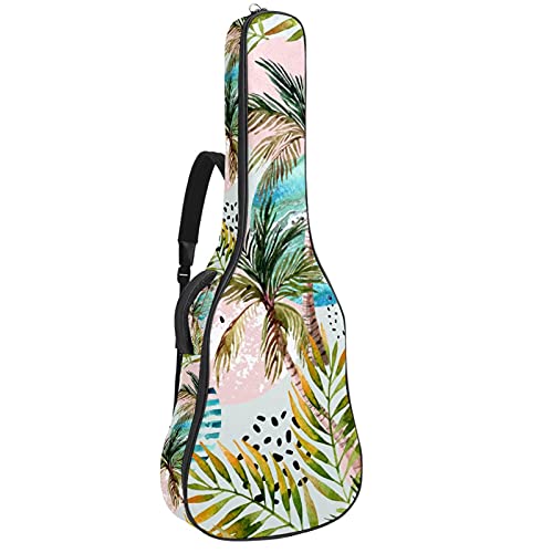 Housse de guitare acoustique 106 cm et guitare classique à motif palmier tropical