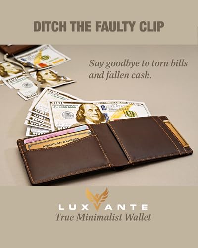True Minimalist Slim wallet for men - Thin Front pocket leather wallet with airtag holder RFID blocking bifold card wallet for men - holds upto 8 cards No money clip wallet | Gifts for men.2
