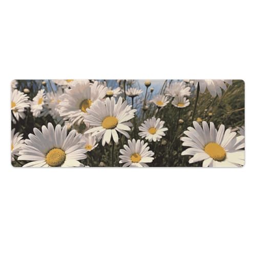 Tapis de souris de jeu grande taille marguerite pour bureau