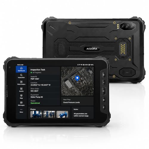 Image of AOZORA K8 Active Construction Rugged Tablet for AT&T Verizon Network | Rugged Construction Android Tablet, Night Version, 8GB+8GB Extended RAM, 256GB, NFC, Built-in GPS