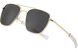 Polarized Aviator Sunglasses, Retro Military Style for Men with Bayonet Temples and UV400 Protection