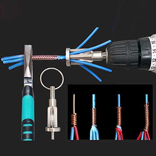 Stripping Artifact Electrician Automatic Stripping Twisting Line Artifact New Wire Twisting Tool Universal Connector (Silver, Size: 9cm (Model: Universal 4-6 Square.))