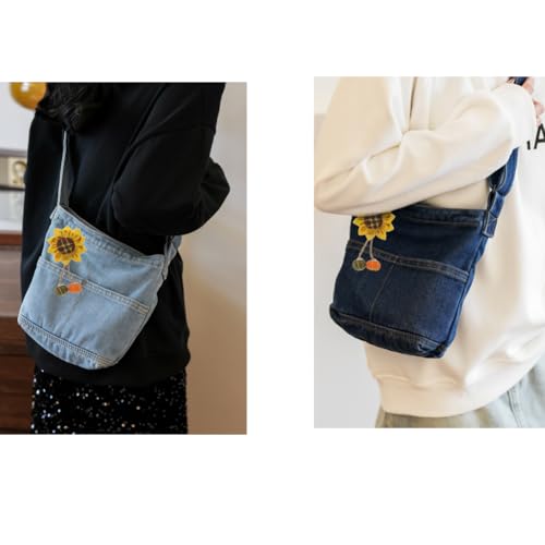 Farm4Far Denim Jeans Heavy Shoulder Sling Crossbody Bags, Purse2