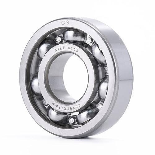 XiKe 1 Pcs 6305 C3 Kugellager 25x62x17mm Offene Bauweise und Chromstahl, Passend für DIY, Auto, Motorrad, ATV, Getriebe, Motor, CNC, Industrie, Landwirtschaft und Gartengeräte.