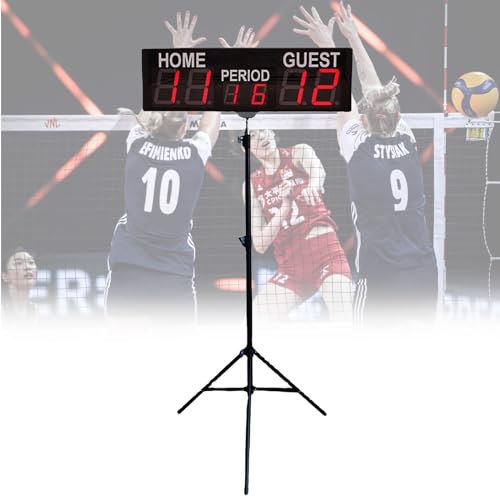Marcador digital LED de 6 dígitos con trípode, brillo ajustable en 10 niveles para juegos deportivos: voleibol, tenis de mesa, béisbol y baloncesto miniatura 2