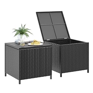 UDPATIO Outdoor Wicker Side Table w...