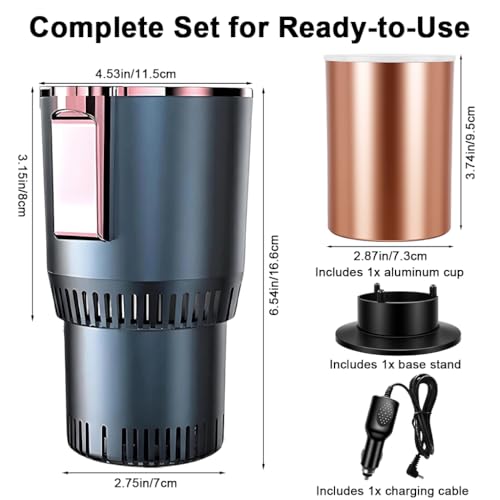 Image of STHIRA 1 Pack Smart Car Heater and Cooler Cup Car Hot and Cold Cup Holder with Fast Heating and Cooling for Travel and Daily Use