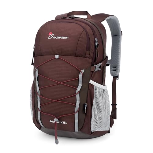 Mountaintop 25L Wanderrucksack Herren Damen Trekkingrucksack Outdoor Rucksäcke für Camping Wandern Reisen(Rot)